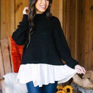 Focus On You Black Layered Sweater Sz L  Shop the Mint Like New